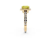 Radiant Cut Accented Halo Engagement Ring Setting for a Fancy Yellow Lab-Grown Diamond | Yellow Gold