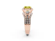 Asscher Cut Halo Split Shank Engagement Ring Setting for a Fancy Yellow Lab-Grown Diamond | Rose Gold