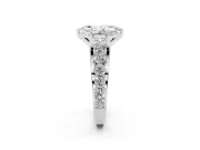 Marquise Graduated Side Stone Engagement Ring Setting | Shared Prong Rails | Sterling Silver