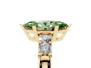 Marquise Five Stone Engagement Ring Setting for a Fancy Green Lab-Grown Diamond | Yellow Gold