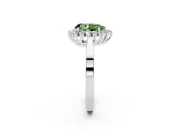 Pear-Shaped Scalloped Halo Engagement Ring Setting for a Fancy Green Lab-Grown Diamond | Platinum