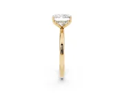Radiant Cut Diamond Solitaire Engagement Ring Set in Yellow gold with Prong Setting and Polished Band