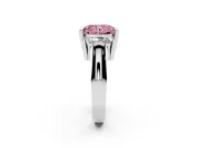 Radiant Cut Channel-Set Three Stone Engagement Ring Setting for a Fancy Pink Lab-Grown Diamond | Sterling Silver