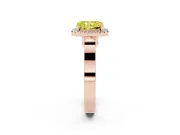 Radiant Cut Halo Engagement Ring Setting for a Fancy Yellow Lab-Grown Diamond | Pavé Panel Shoulders | Rose Gold