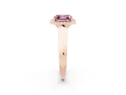 Asscher Cut Knife-Edge Halo Engagement Ring Setting for a Fancy Pink Lab-Grown Diamond | Rose Gold