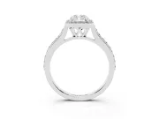 Radiant Cut Pavé Halo Engagement Ring Setting | White Gold