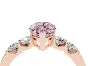 Marquise Five Stone Engagement Ring Setting for a Fancy Pink Lab-Grown Diamond | Rose Gold