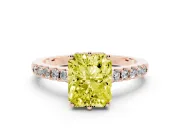 Radiant Cut Engagement Ring Setting for a Fancy Yellow Lab-Grown Diamond | Rose Gold - Design NV-24649