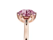 Round Cathedral Solitaire Engagement Ring Setting for a Fancy Pink Lab-Grown Diamond | Tulip Gallery | Rose Gold