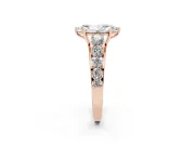 Marquise Graduated Side Stone Engagement Ring Setting | Flat Top Band | Rose Gold