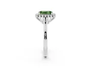 Emerald Cut Starburst Halo Engagement Ring Setting for a Fancy Green Lab-Grown Diamond | Platinum