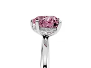 Heart-Shaped Hidden Halo Ring Setting for a Fancy Pink Lab-Grown Diamond | Sterling Silver