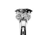 Oval Three Stone Engagement Ring Setting for a Black Center | Matching Side Stones | Platinum