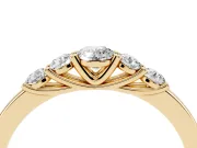 Five-Stone Round Diamond Prong-Set Half Eternity Band Set in Yellow gold