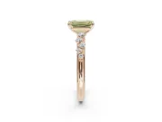 Emerald Cut Graduated Solitaire Engagement Ring Setting for a Fancy Yellow Lab-Grown Diamond | Rose Gold