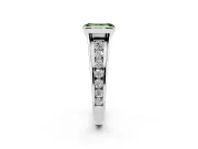 Emerald Cut Half Bezel Engagement Ring Setting for a Fancy Green Lab-Grown Diamond | Platinum
