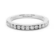 Round Diamond Wedding Eternity Band Set in Silver with Channel Setting