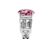 Round Channel Set Baguette Engagement Ring Setting for a Fancy Pink Lab-Grown Diamond | Platinum