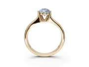 Pear-Shaped Double Claw Solitaire Engagement Ring Setting for a Fancy Blue Lab-Grown Diamond | Yellow Gold