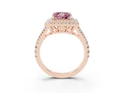 Princess Cut Halo Engagement Ring Setting for a Fancy Pink Lab-Grown Diamond | Rose Gold - Design NV-24799