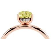 Pear-Shaped Hidden Halo Engagement Ring Setting for a Fancy Yellow Lab-Grown Diamond | Plain Band | Rose Gold