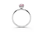 Fancy Pink Pear Cut Diamond Solitaire Engagement Ring Set in White gold with Prong Setting and Polished Band