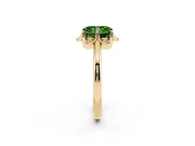 Radiant Cut Petal Halo Engagement Ring Setting for a Fancy Green Lab-Grown Diamond | Yellow Gold