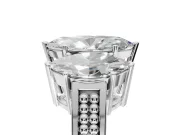 Marquise Three Stone Engagement Ring Setting | Beaded Shoulders | White Gold