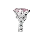Pear-Shaped Pavé Engagement Ring Setting for a Fancy Pink Lab-Grown Diamond | Crossover Gallery | Sterling Silver