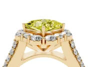 Princess Cut Large Accent Halo Engagement Ring Setting for a Fancy Yellow Lab-Grown Diamond | Yellow Gold
