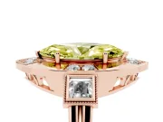 Fancy Yellow Marquise Cut Diamond Milgrain Halo Ring Set in Rose gold with Split Shank