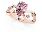 Pear-Shaped Loop Engagement Ring Setting for a Fancy Pink Lab-Grown Diamond | Rose Gold