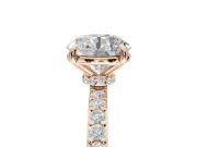 Round Hidden Halo Engagement Ring Setting | Rose Gold