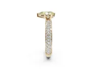 Pear-Shaped Domed Pavé Engagement Ring Setting for a Fancy Yellow Lab-Grown Diamond | Yellow Gold