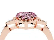 Heart-Shaped Milgrain Frame Engagement Ring Setting for a Fancy Pink Lab-Grown Diamond | Rose Gold
