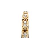 Round Lab-Grown Diamond Pavé Wedding Band | Openwork Marquise Frames | Yellow Gold