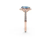 Pear-Shaped Raised Halo Engagement Ring Setting for a Fancy Blue Lab-Grown Diamond | Rose Gold