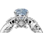 Cushion Cut Swirl Engagement Ring Setting for a Fancy Blue Lab-Grown Diamond | Platinum