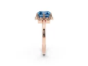 Asscher Cut Petal Halo Engagement Ring Setting for a Fancy Blue Lab-Grown Diamond | Rose Gold