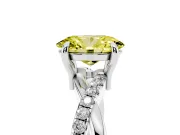 Oval Twist Engagement Ring Setting for a Fancy Yellow Lab-Grown Diamond | Crossover Band | Platinum