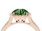 Round Halo Engagement Ring Setting for a Fancy Green Lab-Grown Diamond | Rose Gold - Design NV-24729