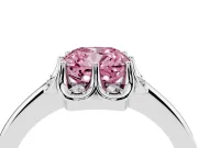 Cushion Cut Petal Halo Engagement Ring Setting for a Fancy Pink Lab-Grown Diamond | Platinum