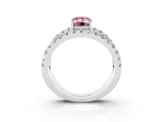 Emerald Cut Split Shank Pavé Engagement Ring Setting for a Fancy Pink Lab-Grown Diamond | Platinum