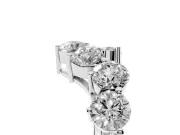 Round Lab-Grown Diamond Prong Set Curved Wedding Band | Wave Stone Line | Platinum
