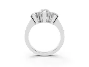 Marquise Three Stone Engagement Ring Setting | Large Side Stones | Sterling Silver