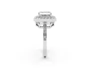 Asscher Cut Halo Engagement Ring Setting | Polished Halo Rim | White Gold