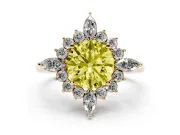 Round Engagement Ring Setting for a Fancy Yellow Lab-Grown Diamond | Yellow Gold - Design NV-24790