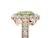 Emerald Cut Vintage Halo Engagement Ring Setting for a Fancy Yellow Lab-Grown Diamond | Rose Gold