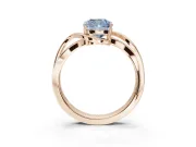 Cushion Cut Bypass Solitaire Engagement Ring Setting for a Fancy Blue Lab-Grown Diamond | Pavé Strands | Rose Gold