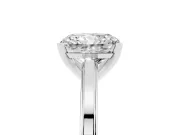Radiant Cut Diamond Solitaire Ring Set in Silver with Prong Setting and Classic Band